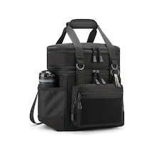 Maxaccess Black Double-layer Izolasyonlu Büyük Öğle Yemeği Kutusu Soğutuculu Çanta Erkek Kadın Yetişkin İş Vardiyası Günlük Seyahat Okul Black-