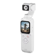 4k Ultra Hd Profesyonel Aksiyon Kamerası Beyaz Vlog Kamera, 330 Dönebilir, Yüz Takibi, Dokunmatik