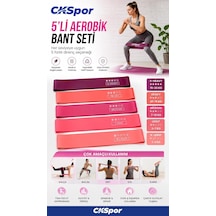 Ckspor 5'li Aerobik Direnç Bandı Seti Pilates Fitness Yoga Egzersiz Lastiği 5 Seviye Diğer