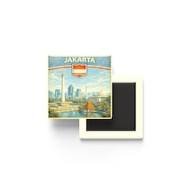 9x9 Cm Buzdolap Magnetleri - Endonezya - Indonesia - 2'li Retro Ve Pul Seti