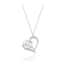 Brezza Lusso Jewelry 925 Ayar Kalpli Inci Taşlı Kadın Gümüş Kolye 45 CM