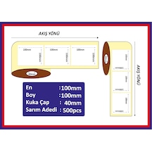 100x100 500 Sarım Kuşe Kargo-Barkod - Koli Üstü Etiketi