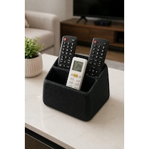 Masa Üstü Kumandalık Organizer Çok Bölmeli Tv Klima Kumanda Standı Düzenleyici 16x13x9.6 Cm Siyah