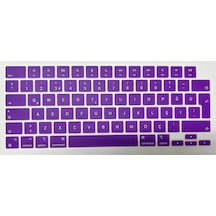 Arabulalaca MacBook Uyumlu Air 13.6 A2681 M2 Türkçe Q Silikon Klavye Mor