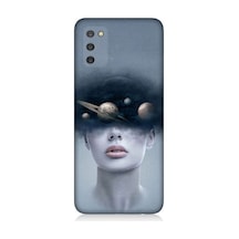 Samsung Galaxy A03s Uyumlu Kadın Ve Evren Desenli Silikon Kılıf