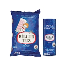İyotlu Sofra Tuzu Mavi Tuzluklu 500 G İyotlu Tuz 750 G 2 Li Set