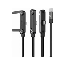 Type-c To Type-c Katlanabilir Standlı Hızlı Şarj Data Kablosu İphone Android Uyumlu 1m Siyah