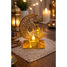 Gold Şamdan Pilli Led Işık, Askılı Fener Süsü Sarı Işıklar Peri Işıkları Aydınlatmalı Şerit Led Ramazan Süsü Led Işık .