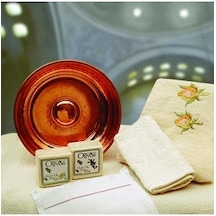 Bakır Hamam Taslı Çeyizlik Banyo Seti Bakır
