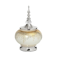 Vitale Sultan Silver Kapaklı Vazo Ak.je0029