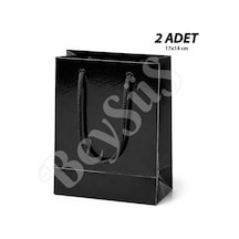 17x14 Cm Parlak Kağıt Çanta Siyah 2 Adet Tüm Yaşlar