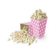 3 Paket 8'li Mısır Kutusu Pembe Puantiye