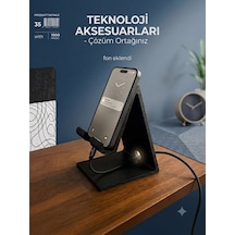 Telefon Tutucu Şarj Kablosu Takılabilir Telefon Standı Siyah