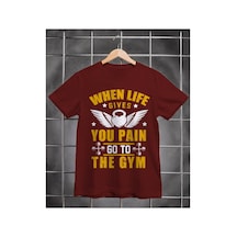 Segungear Gym Pain Erkek Regular Fit Baskılı Spor Tişört Bordo - 932139890 Bordo