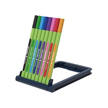 Line-up 0.4 mm İnce Uçlu Keçeli Kalem 8 Renk 1 Paket Line Up 8 li Fineliner Keçe Uçlu Kalem Seti Standlı
