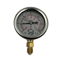 Ø 63 - 1 + 5 Bar 1/4 Alttan Çıkışlı Gliserinli Manometre