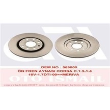 VALEO 186759 FREN DİSKİ ÖN COMBO 00- MERIVA A 03- TIGRA B 04- HAV
