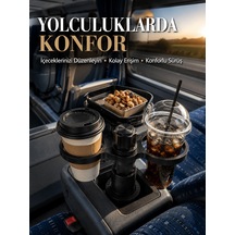 Araç Bardaklık Genişletici Çift Bardak Tutucu Ve Tepsili Düzenley