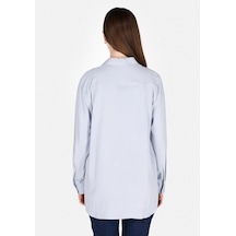 Colin's Colins Regular Fit Shirt Neck Düz Kadın Mavi Roll-up Gömlek Cl1073413 Cl1073413 Q1.v1 Lbl Açık Mavi