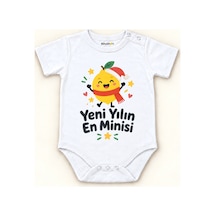 Babylimon Yeni Yılın En Minisi Beyaz Kısa Kollu Çıtçıtlı Bebek Zıbını Beyaz - Yeni Yılın En Minisi - 928161996 Beyaz - Yeni Yılın En Minisi