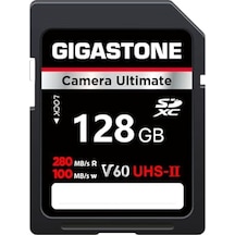 Gıgastone Uhs-ıı V60 128 Gb Sd Kart, Camera Ultimate, 280/100 Mb/s'ye Kadar, Dslr Canon İçin U3 Sdxc 4k Ultra Hd Uhd Video, 2 Mini Kılıf İle