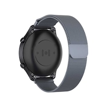 Xemu Galaxy Uyumlu Watch 46mm 22mm Uyumlu Krd-12 Metal Kordon-gri