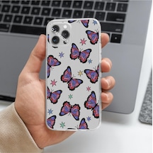 İphone 12 Pro Uyumlu Kelebek Tasarımlı Premium Şeffaf Telefon Kılıfı