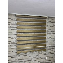 Bambu Kahve Renk Zebra Perde (Etek Boncuklu)