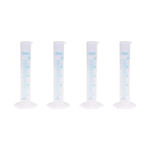 Laboratuvar İçin 4x Ölçüm Silindiri Plastik Mezun Tüp Aracı 25ml