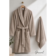 Layla Soft Unisex Bornoz Bornoz Erkek Bornoz Kadın Bornoz Hediyelik Sabahlık Çeyiz Kahverengi