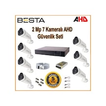 2mp Ahd 1080p Gece Görüşlü 7 Kameralı Güvenlik Sistemi Su Geçirmez Kamera Seti
