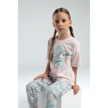 U.s. Polo Assn. Kız Çocuk Pembe Kısa Kol Pijama Takım Us2077 Pembe