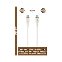 Nb-q261 Type-c To Type-c 1m Silikon Hızlı Şarj Ve Data Kablosu Mobil Akım Korumalı Taşınabilir