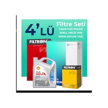 Filtron Fiat Bravo 1.4 Benzinli Filtre Bakım Seti Shell Motor Yağlı (2007-2015) 4 Lü