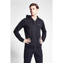 Lescon Erkek Fermuarlı Kapüşonlu Sweatshirt 25s-1241-25b Siyah