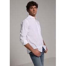 Colin's Colins Regular Fit Shirt Neck Düz Erkek Beyaz Uzun Kol Gömlek Cl1080056 Q1.v2 Wht