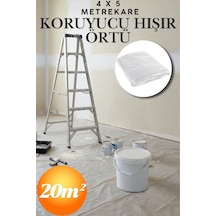 4 X 5 Metre Pratik Hışır Branda Örtü Ev Ofis Boya Badana İnşaat Tadilat 4x5 Temizlik Naylonu Parke Zemin Mobilya Eşya Toz Kir Nem Koruma Kalın Ambalaj Naylon Branda Taşınma Örtüsü Zemin Koruyucu 50m²
