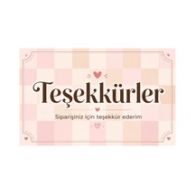 100 Adet Teşekkür Kartı 8x5 Cm Sipariş Notu, Paket İçi Müşteri Teşekkür Kartı - Ekru - 024