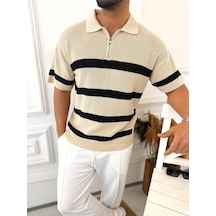 T-shirt Nefes Alabilen Terletmez Polo Yaka Tshirt Slim Fit Tişört krem
