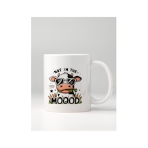 Not In The Moooood İnek Tasarımlı Beyaz Kupa Bardak - 330 Ml Porselen Kupa Çok Renkli - 876201299 Çok Renkli - 876201299 Çok Renkli