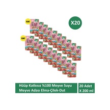 Hüüp Katkısız Karışık Kırmızı Meyve Suyu Elma Çilek Siyah Dut Limon X 20 Adet