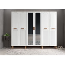 Letto Membran 6 Kapaklı Portmanto Montaj Dahil Çam Beyaz 210 Cm Letto Membran 6 Kapaklı Portmanto Montaj Dahil Çam Beyaz 210 Cm