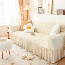 StarMall Bürümcük Koltuk Örtüsü Kanepe Örtüsü 3lü 1 adet Krem