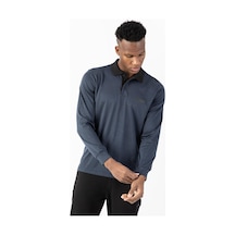 Maraton Sportswear Regular Erkek Polo Yaka Uzun Kol Basic Siyahmelanj Sweatshirt 22432-siyahmelanj