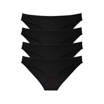 4 Adet Süper Eko Set Likralı Kadın Slip Külot Siyah Beden: L Standart