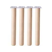 Bohem 73 Cm 4 Adet Doğal Ahşap Boyasız Silindir Sehpa Ayağı - 4 Adet 8x8 Metal Montaj Aparatı 6395751