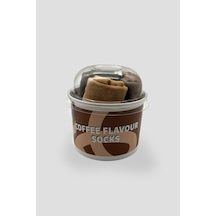 Defne Baby Cupcake Kutulu Premium Pamuklu Unisex Çocuk Patik Çorap Seti - Coffee Serisi Çok Renkli