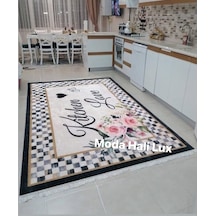 Mutfak Kaymaz Tabanlı Yıkanabilir Halı Kilim Yolluk Çok Renkli