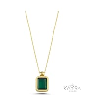 Peridot Taşlı Gümüş Kolye Gm02 Gümüş
