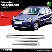 S-Dizayn Ford Fiesta  Krom Yan Kapı Çıtası 4 Prç 2006-2009